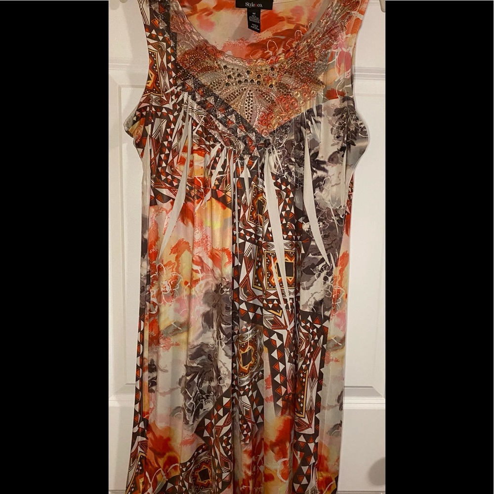 Style & co. Fun summer sleeveless dress with bling. - Picture 1 of 7